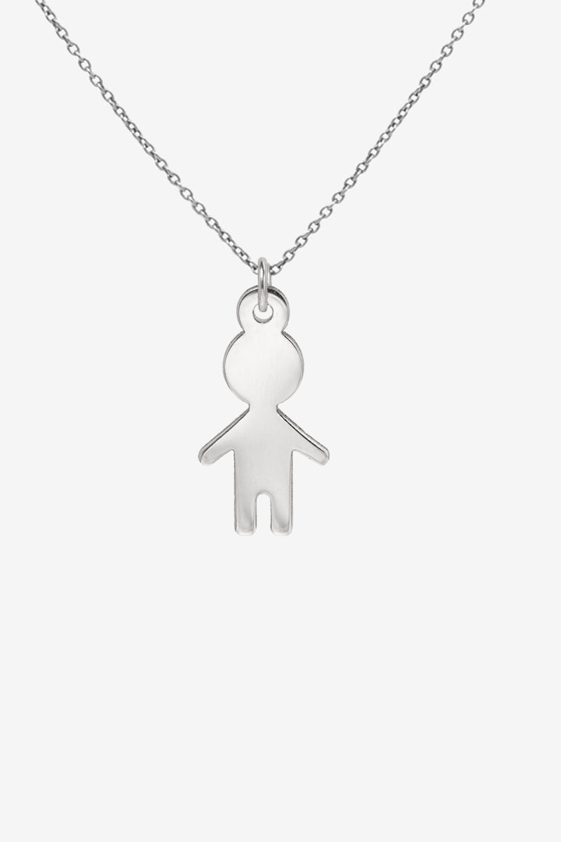 Little Coin Necklace with Silver Print