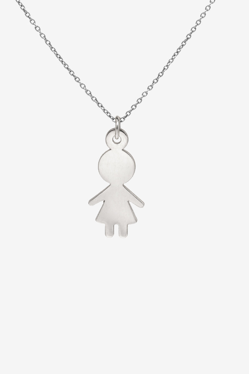 Little Coin Necklace with Silver Print