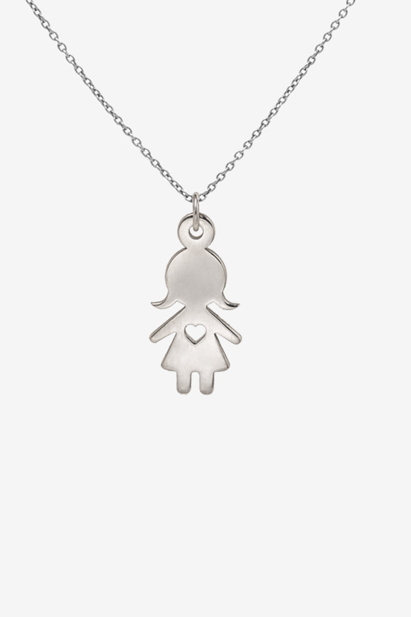 Little Coin Necklace with Silver Print