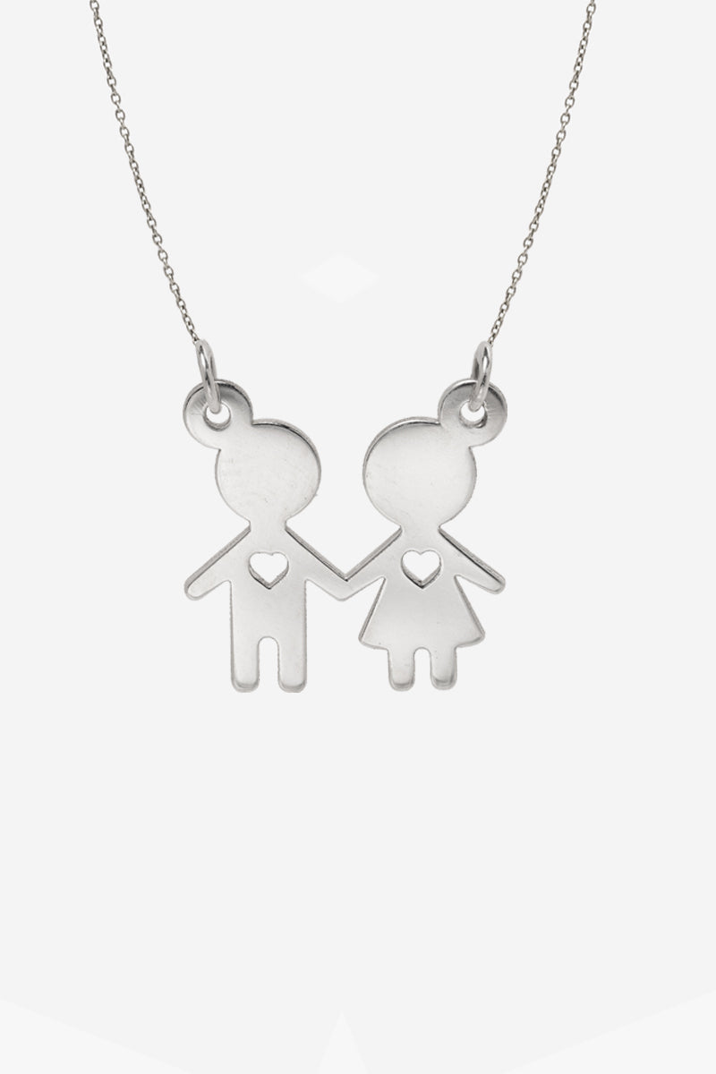 Little Coin Necklace with Silver Print