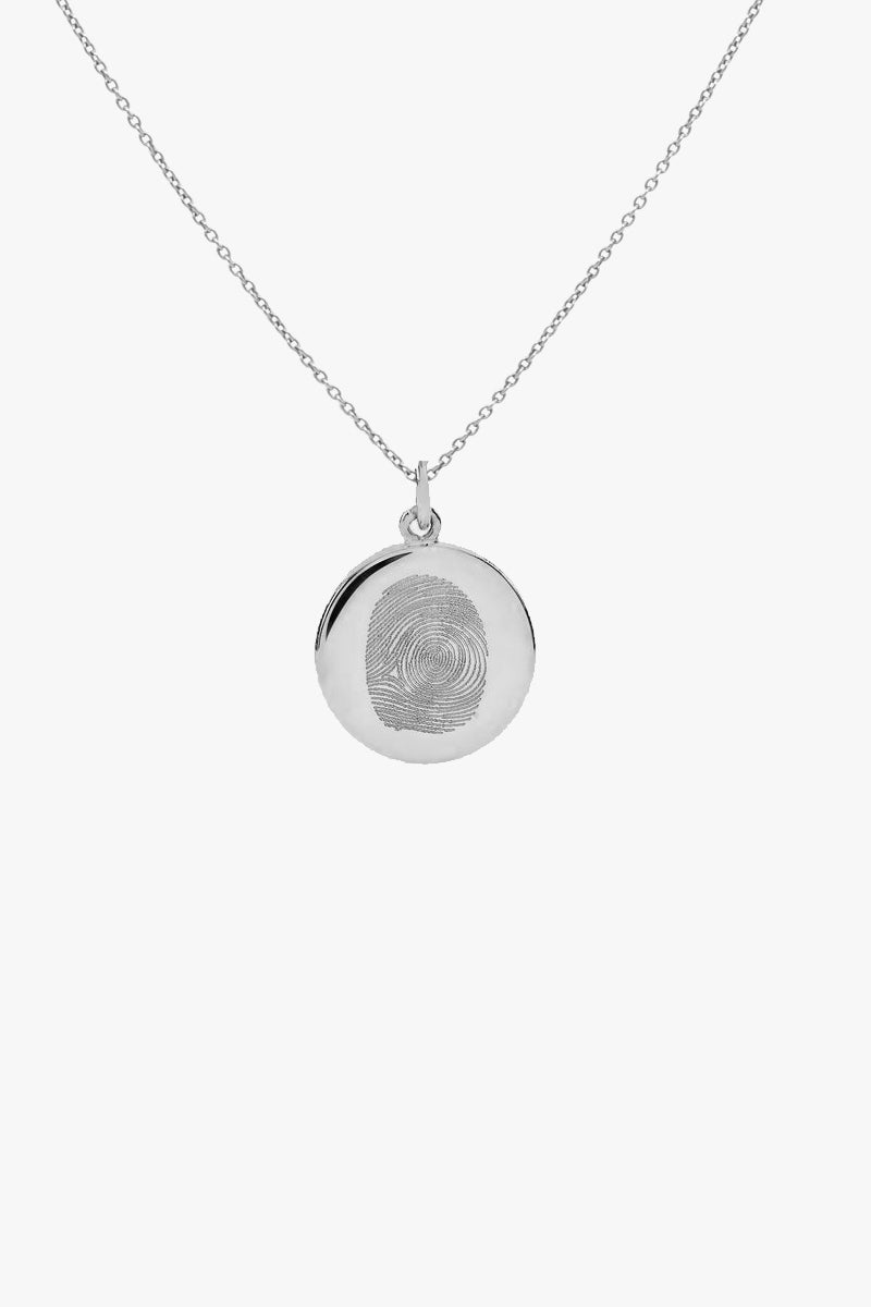Little Coin Necklace with Silver Print