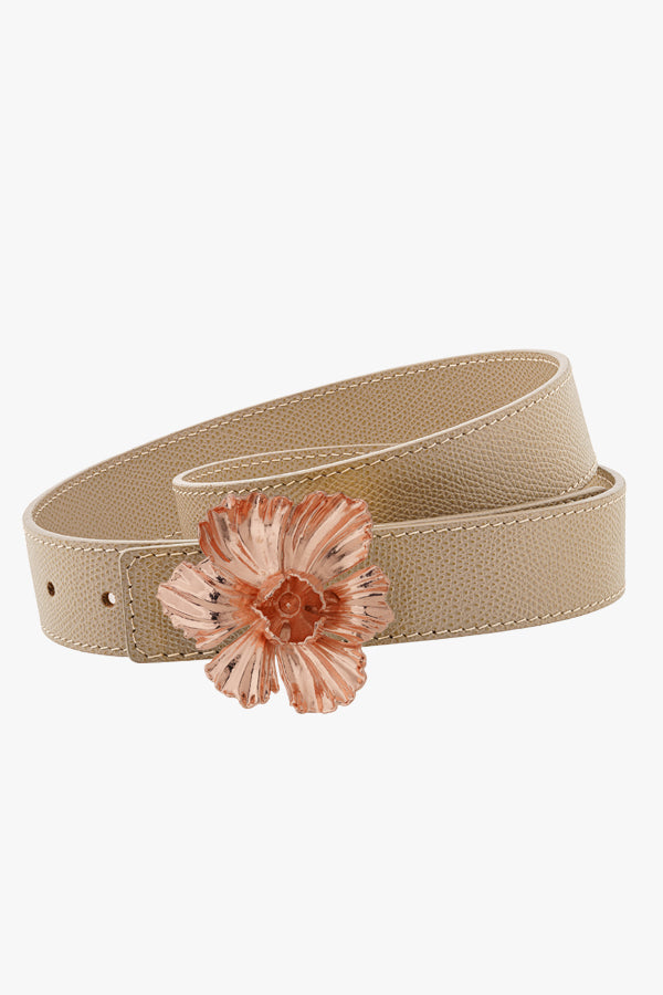 Lotus Flower Black Gold Belt