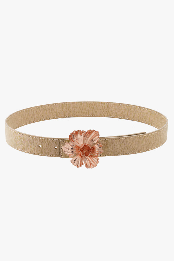 Lotus Flower Black Gold Belt