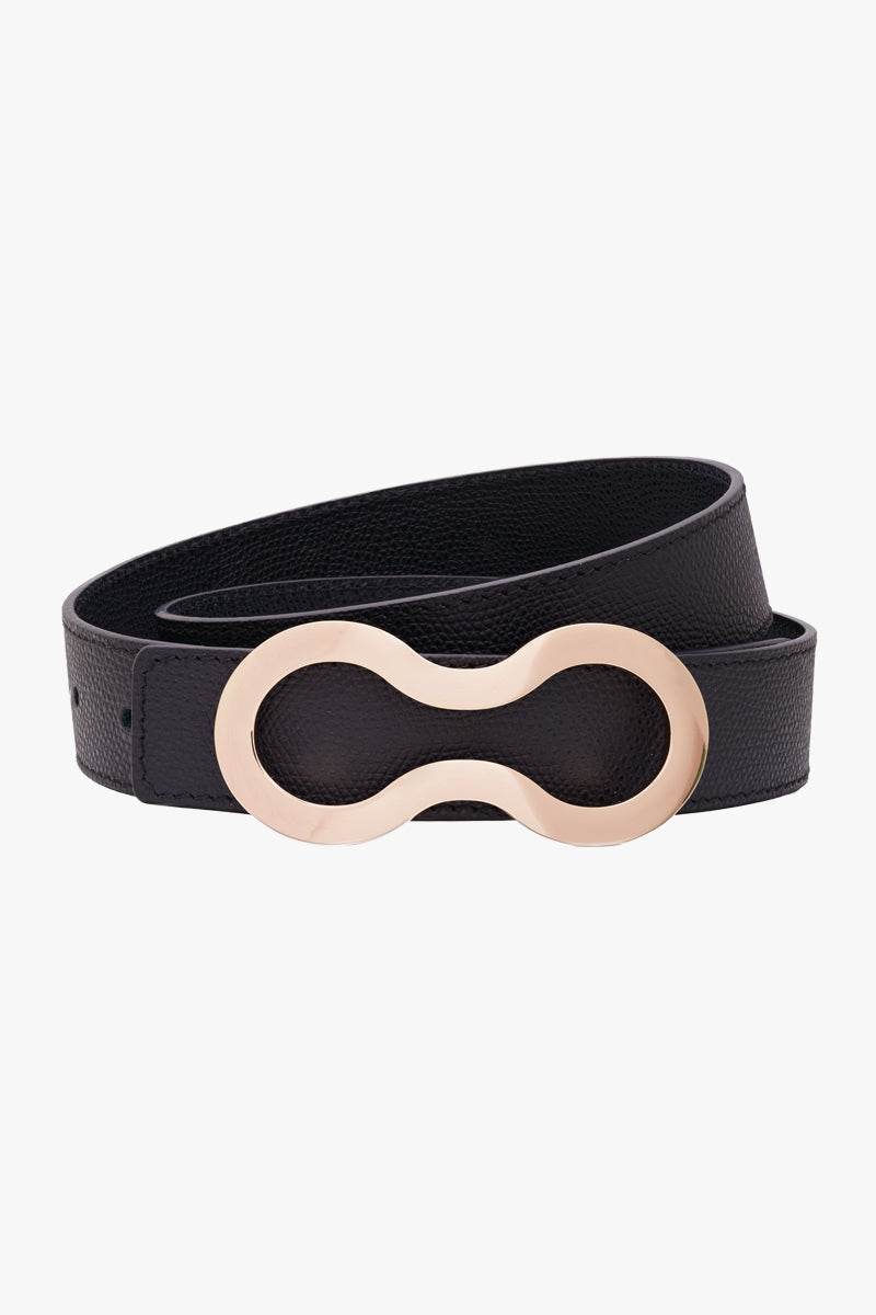 Moogu Signature Black Rose Gold Belt