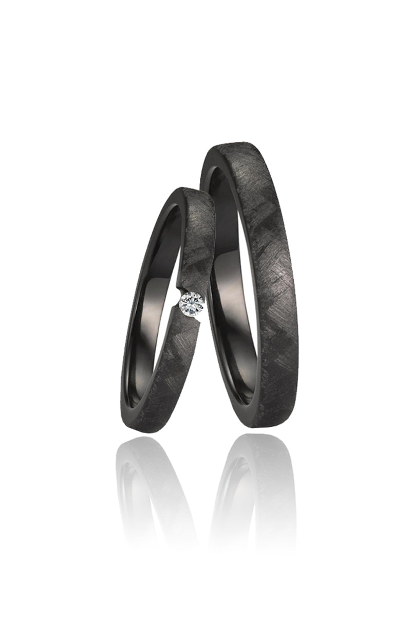 Belle Noir wedding rings
