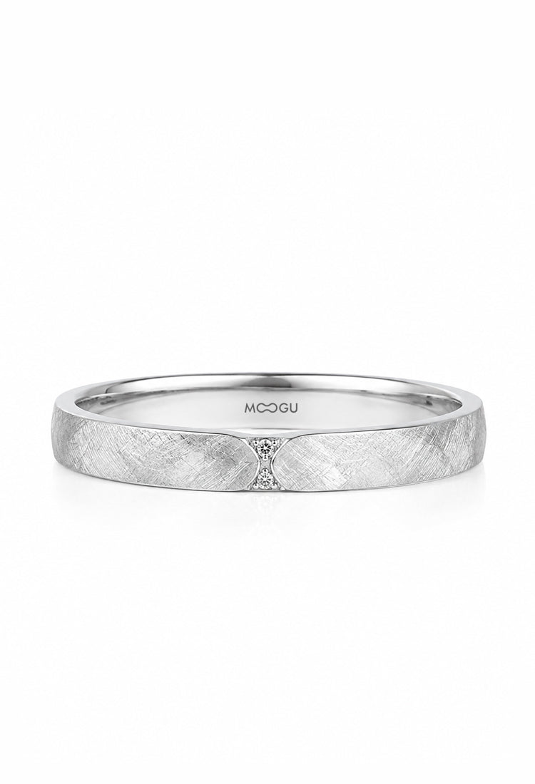 Verigheta din aur 14k Nova, subțire 3mm, cu 2 diamante naturale, lucrată manual, colecția MOOGU