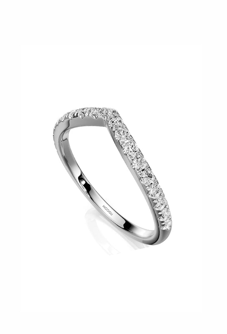 Verigheta V Shape din aur 14k, design V eternity, cu diamante naturale 0.10ct, lucrată manual, colecția MOOGU®