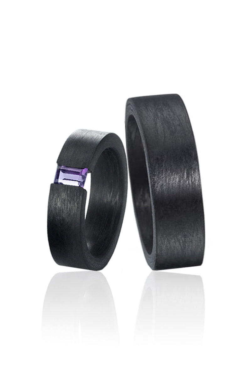 Verighete Black Amethyst Love