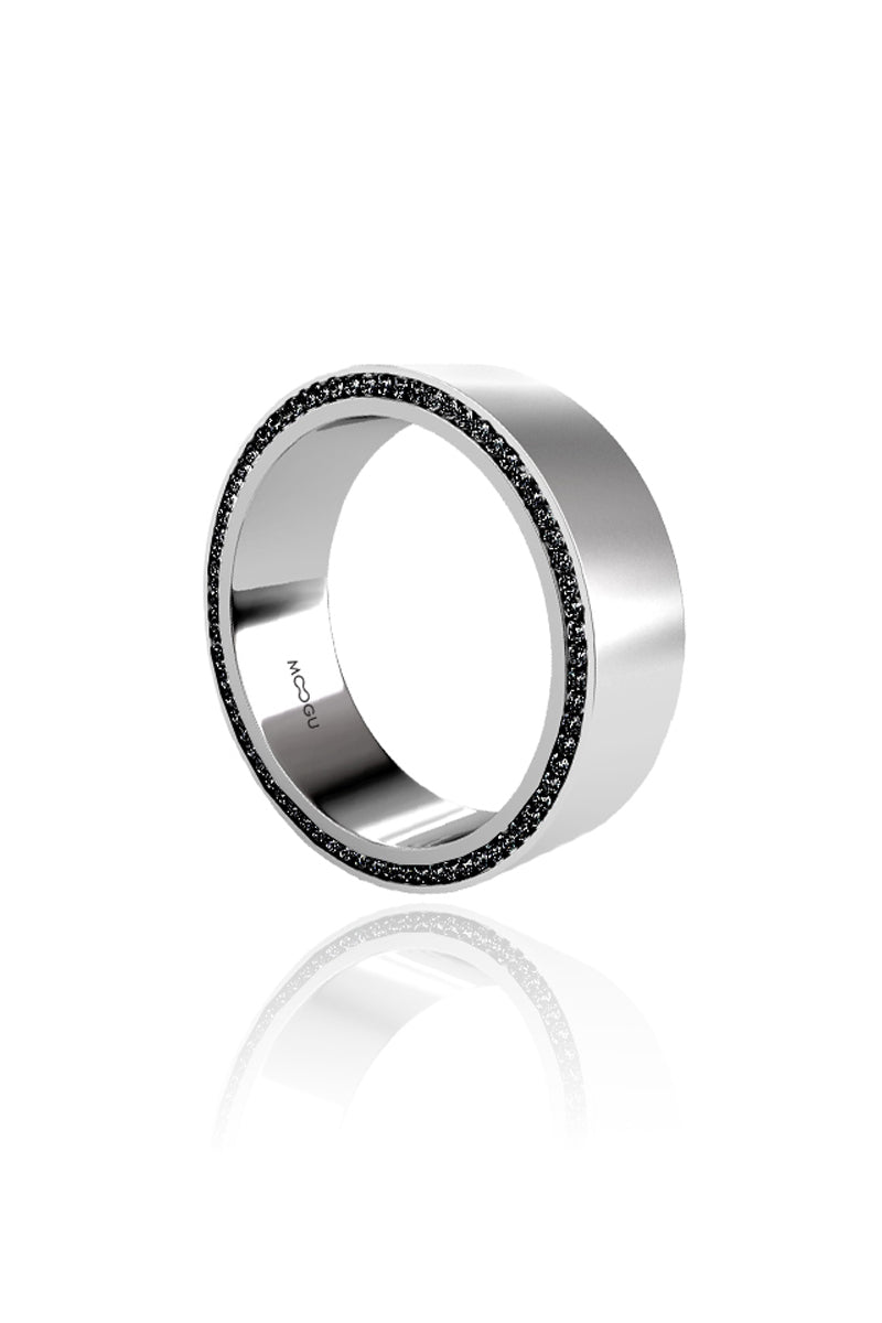 Hidden Black Diamonds Wedding Ring