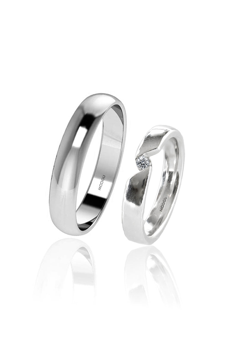 Round Brilliant Wedding Bands