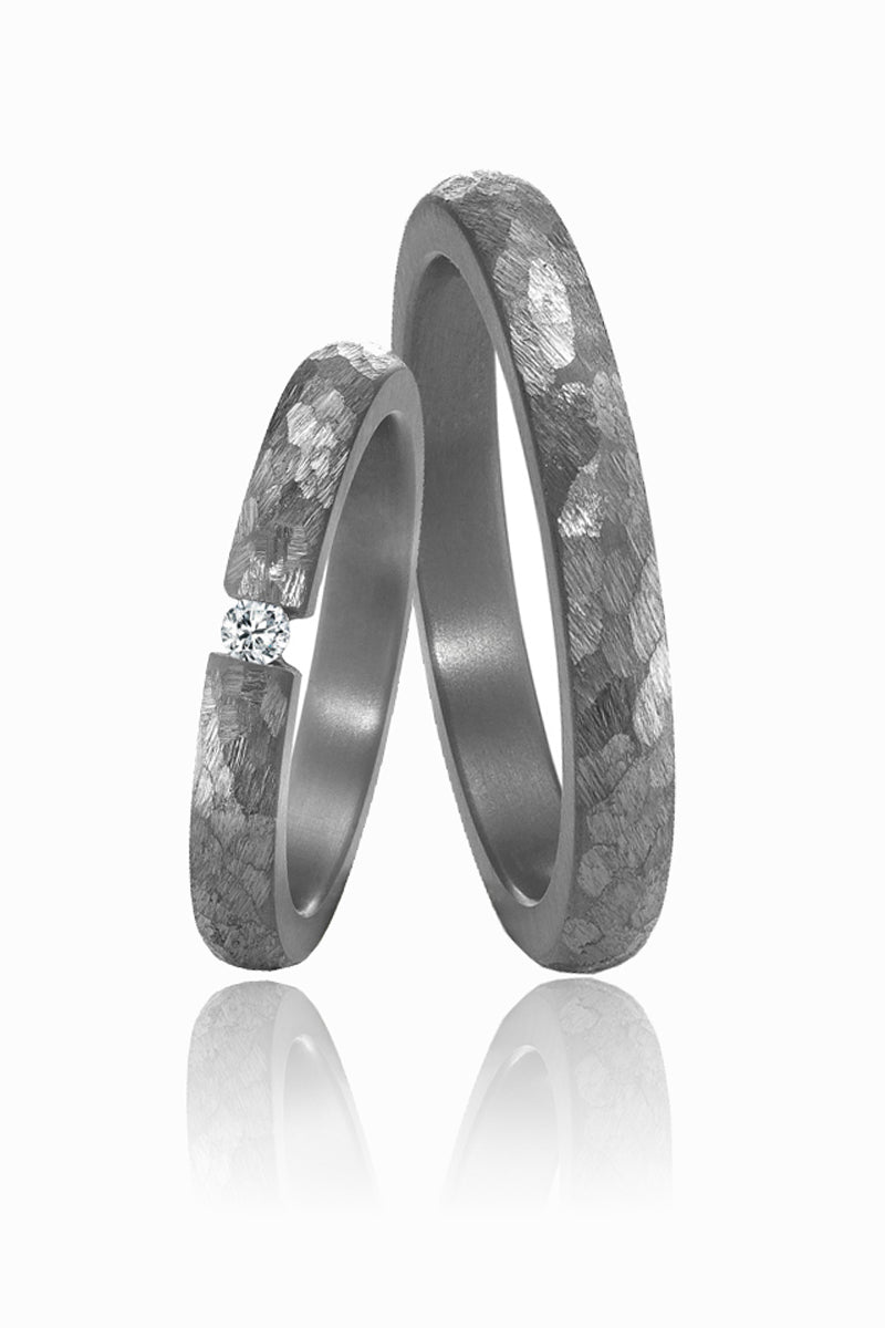 Tantalum Grit wedding rings