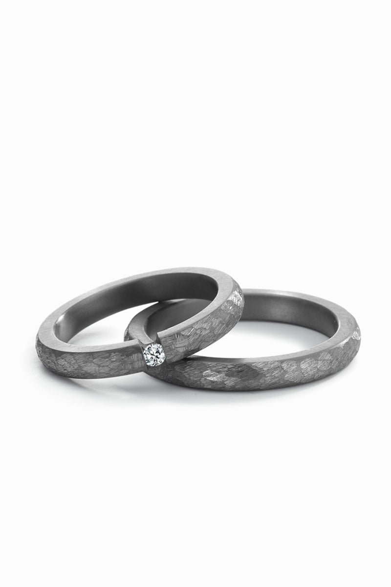 Tantalum Grit wedding rings