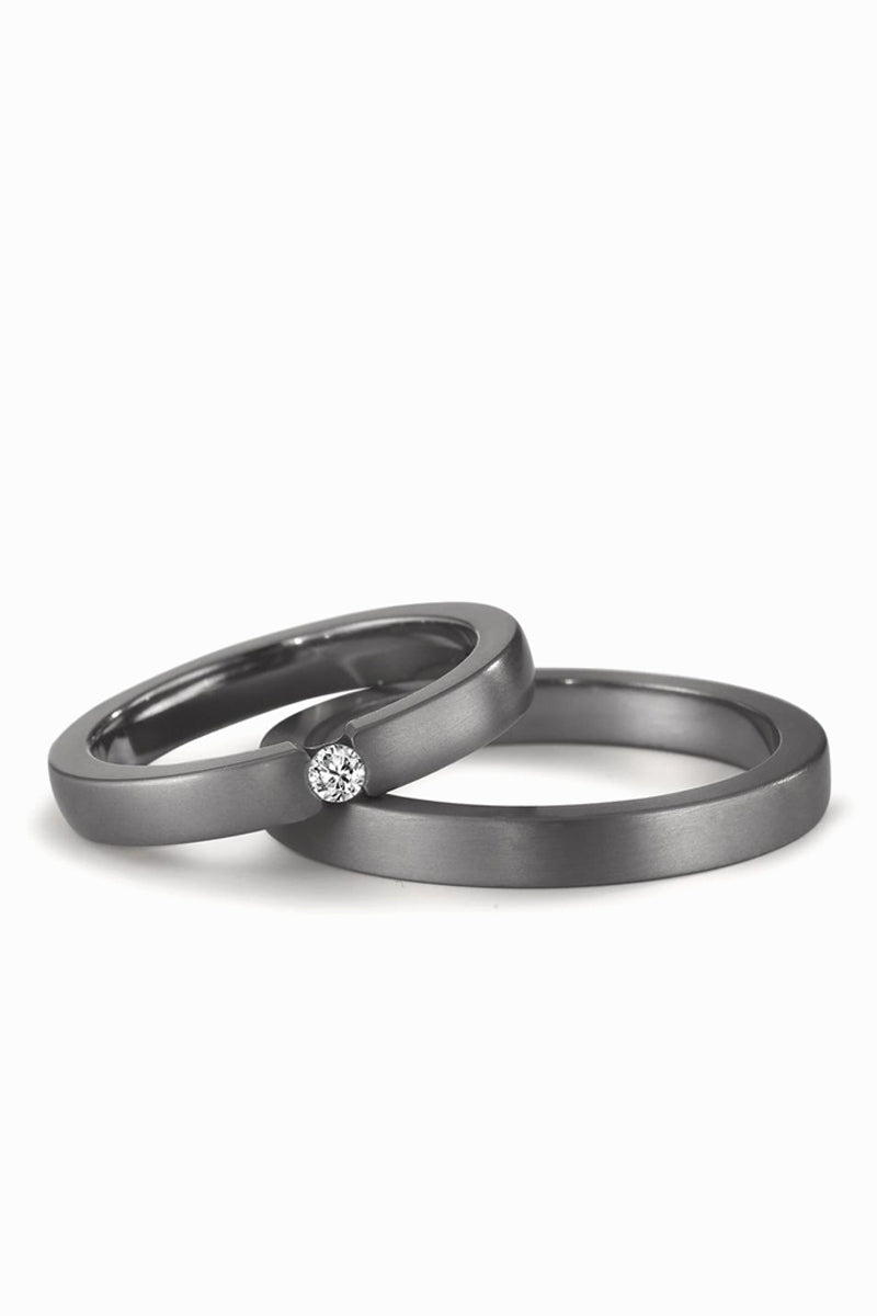 Tantalum & Diamond Wedding Rings