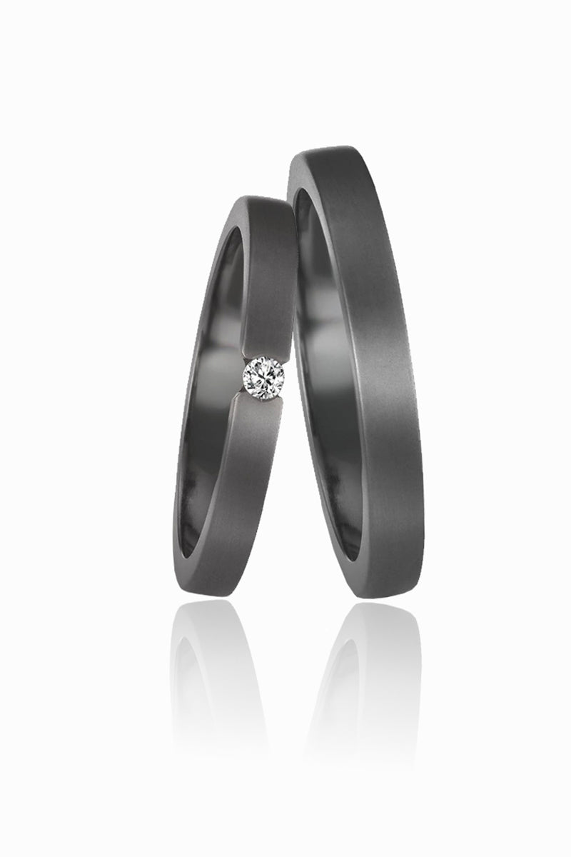 Tantalum & Diamond Wedding Rings