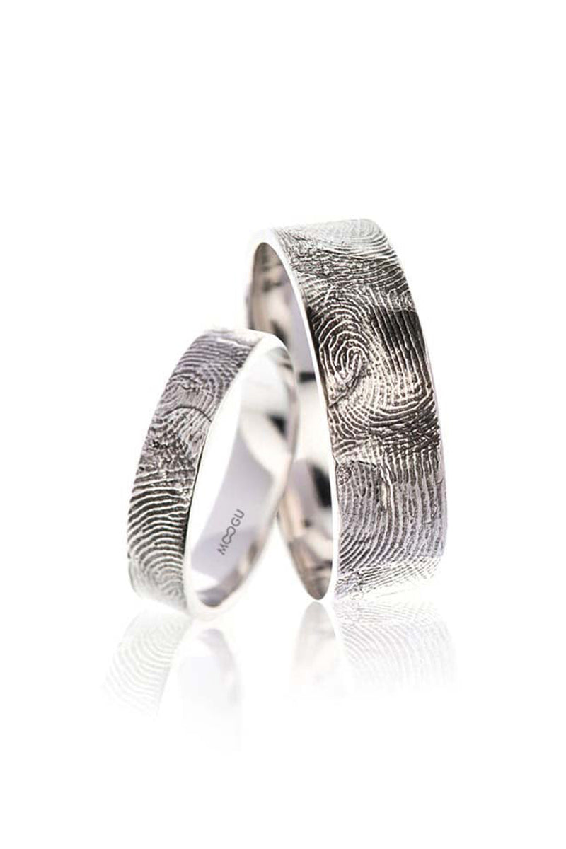 Gold Finger Print Sculpt Rings