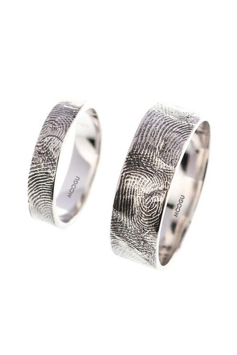 Gold Finger Print Sculpt Rings