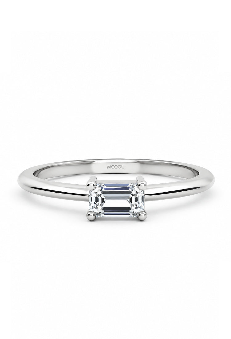 Emerald Line Engagement Ring