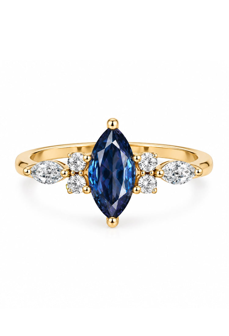 ineloulou cu safir natural si diamante labgrown