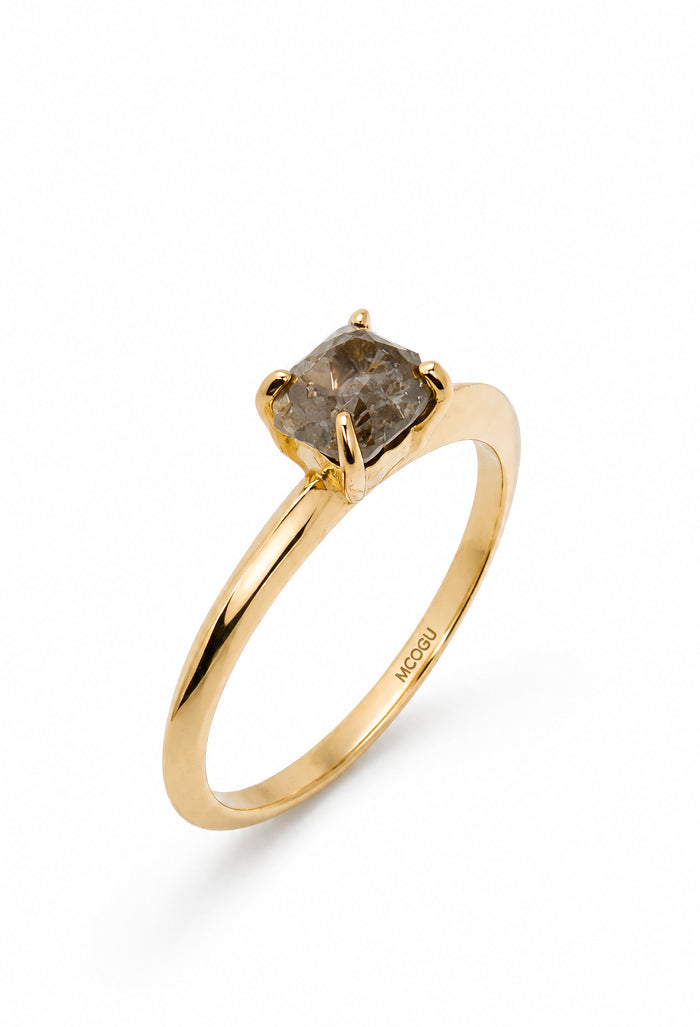 Rough Diamond Engagement Ring