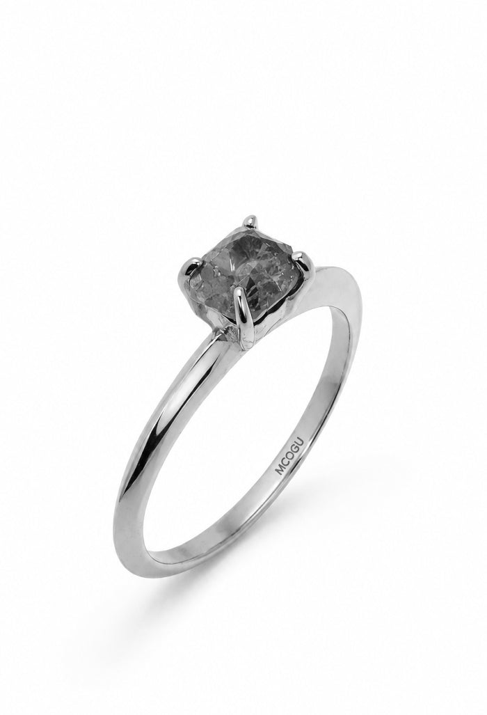 Rough Diamond Engagement Ring