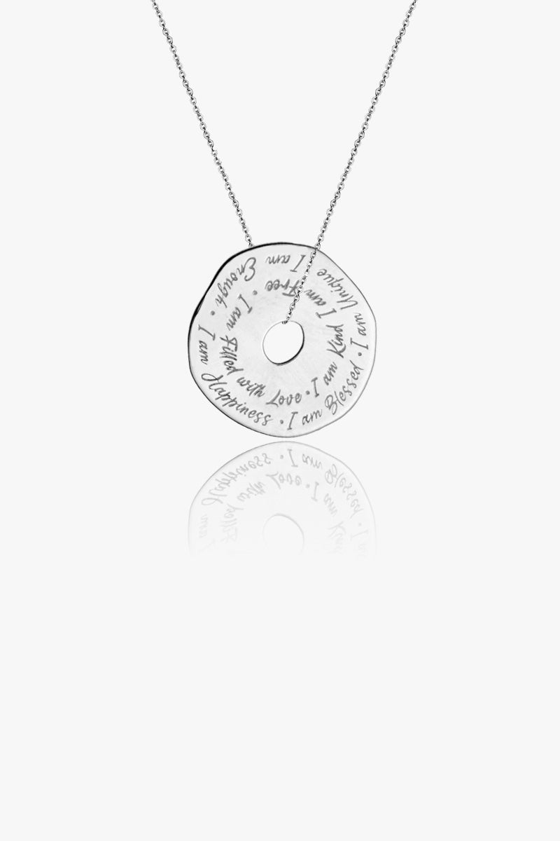 Mantra Necklace/Pendant I Am Everything Silver