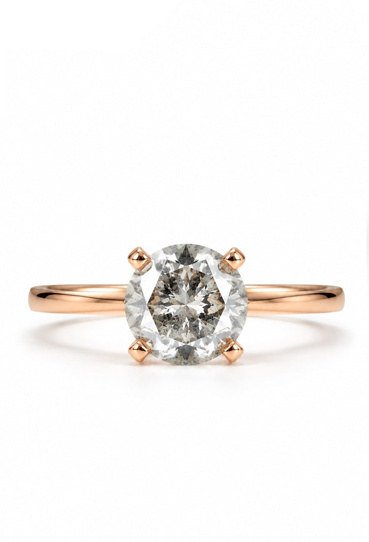 Simple Mist Salt & Pepper engagement ring