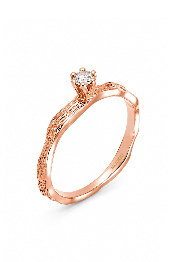 Inel de logodnă aur 14k detaliu montură diamant
