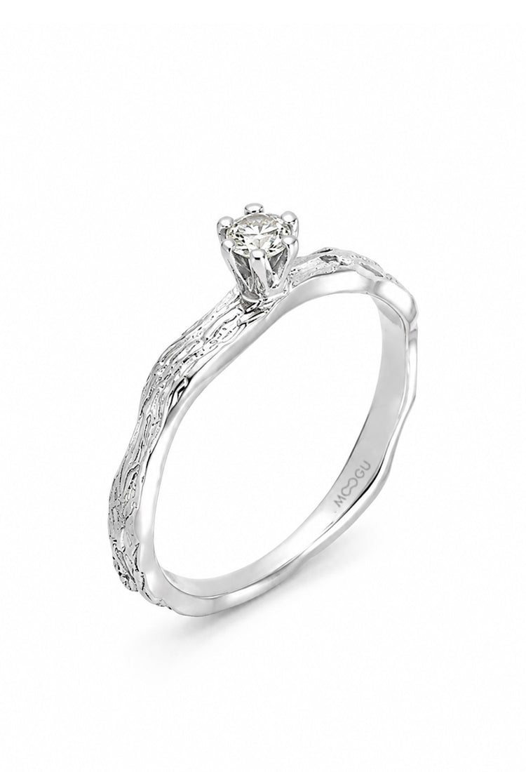 Solitaire Twig Engagement Ring