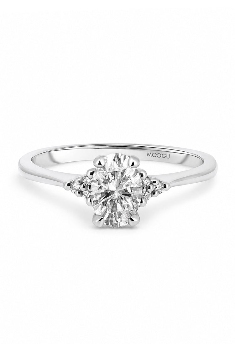 Oval With Stones Engagement Ring