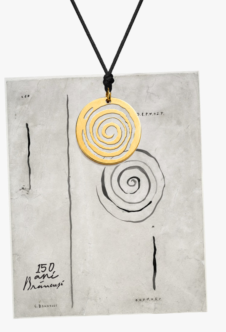 Colier pandantiv Joyce Soul aur 14K inspirat de portretul James Joyce - MOOGU
