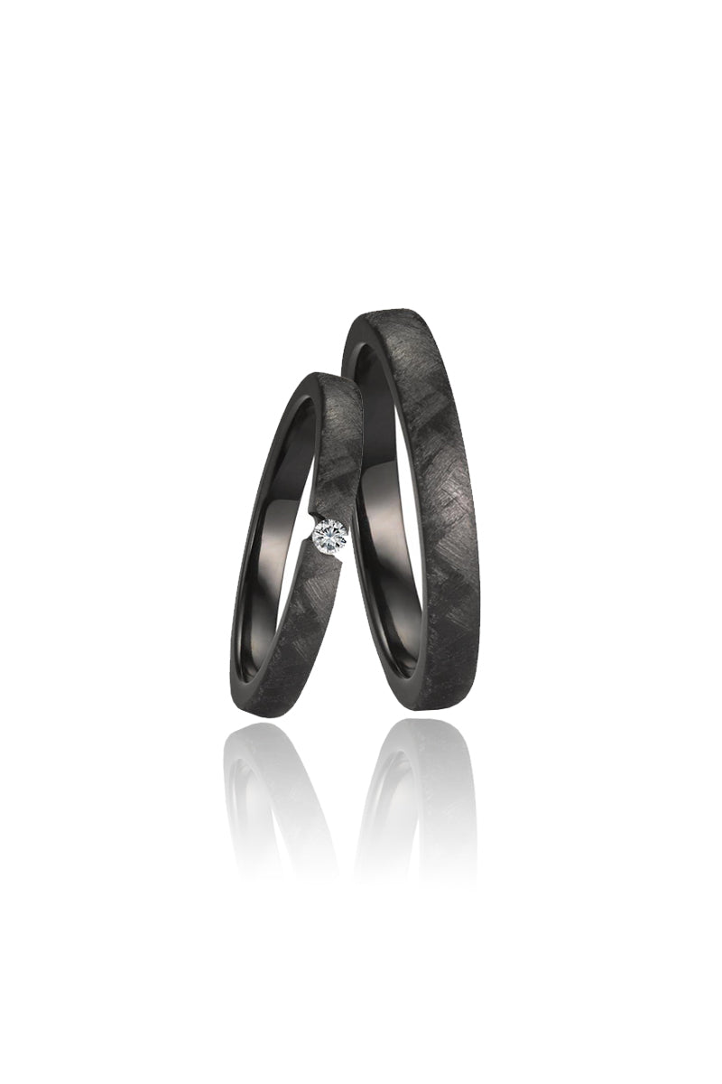 Belle Noir wedding rings