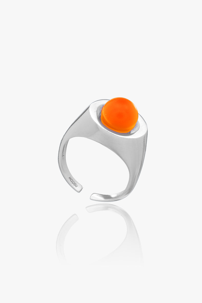  Neon Pearl Signet Ring