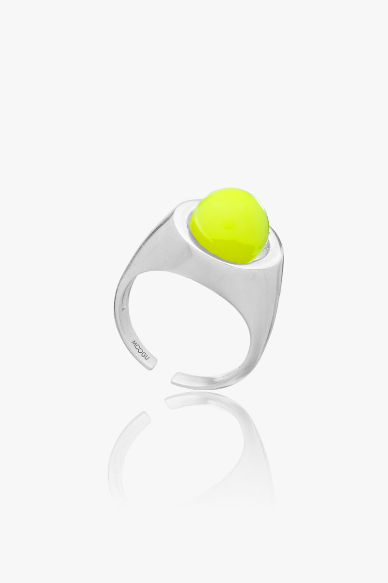 Inel Neon Pearl Signet Yellow