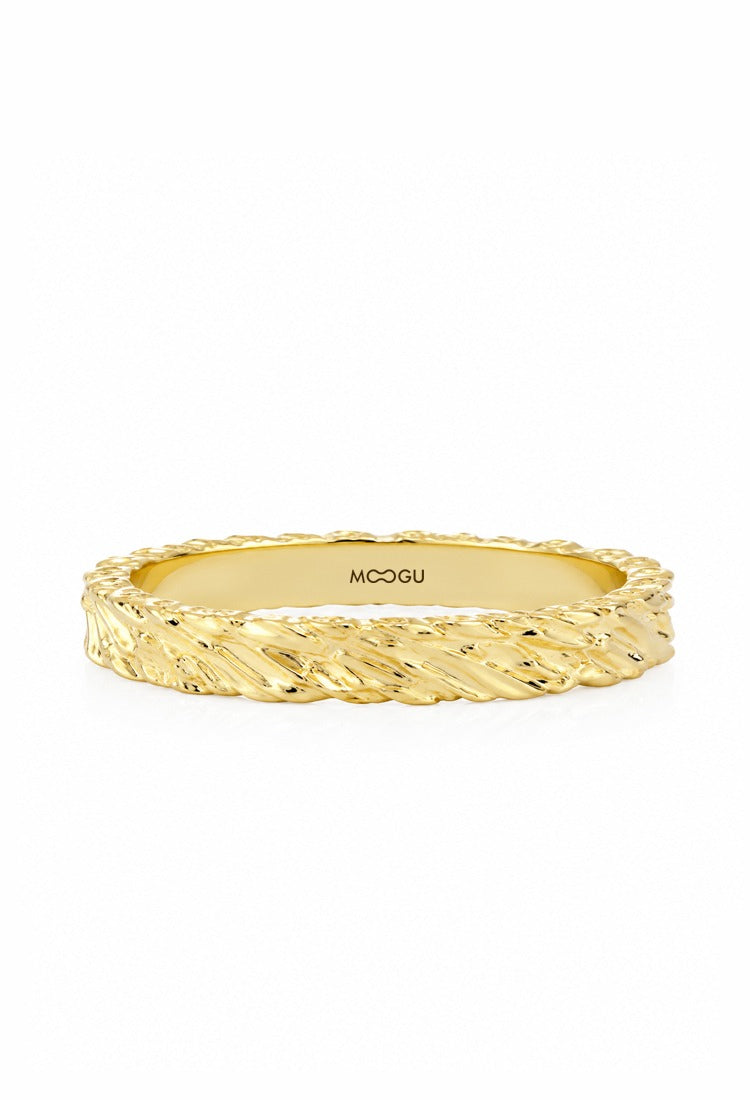 Verigheta din aur 14k Rough Terra, 2mm, design unic, lucrată manual, colecția MOOGU