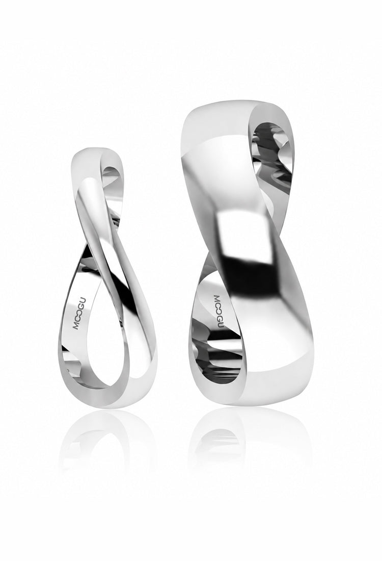 Verighete din aur 14k Shapes, forme elegante și clasice, lucrate manual, colecția MOOGU 