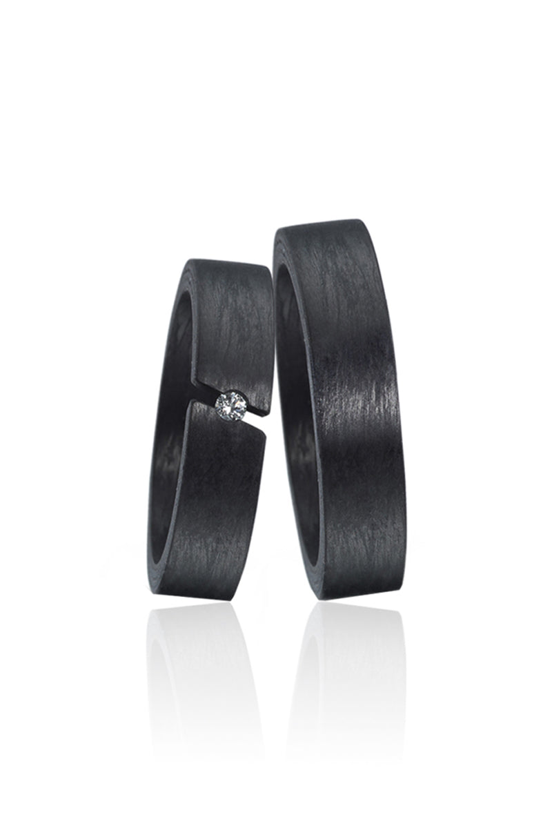 Black Carbon Wedding Bands