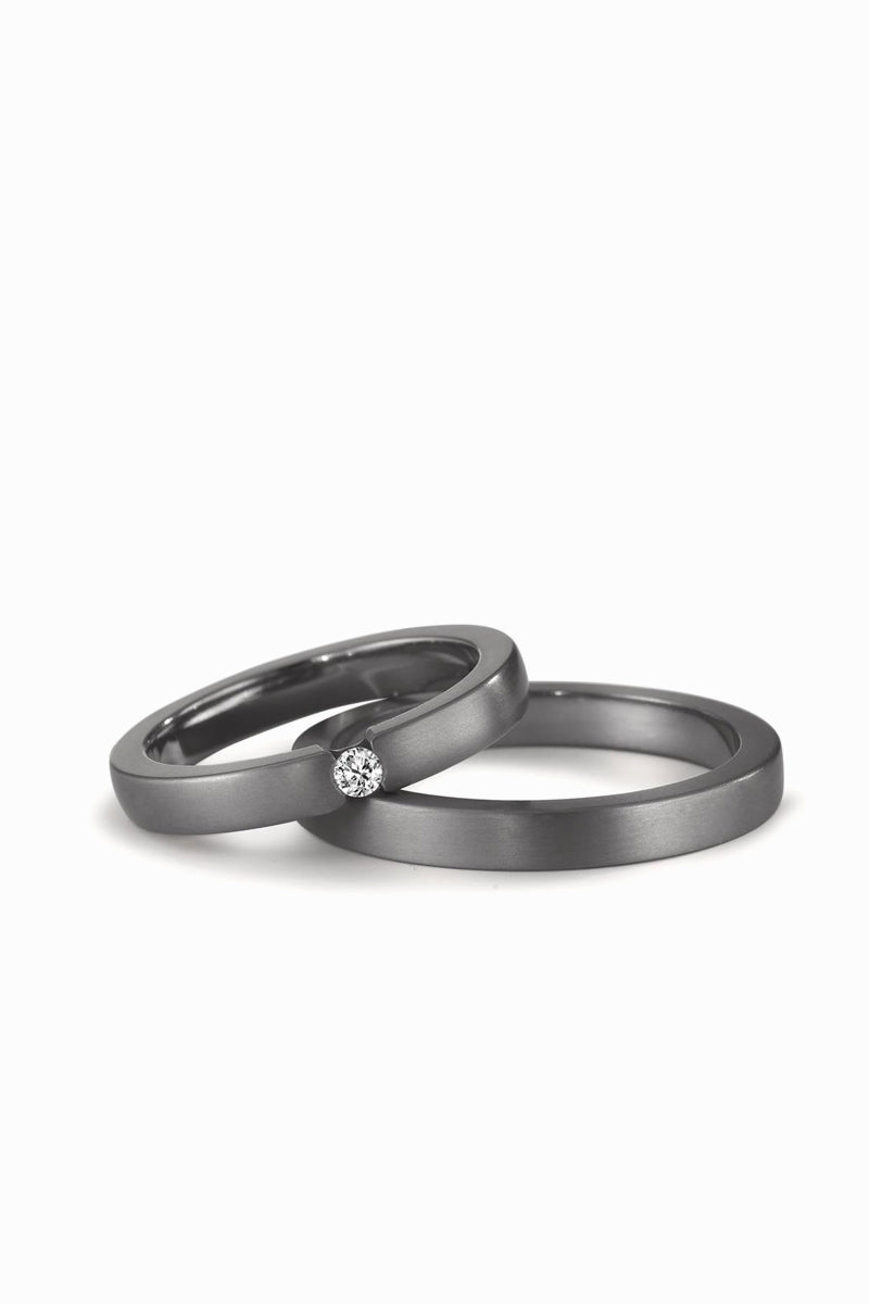 Tantalum & Diamond Wedding Rings