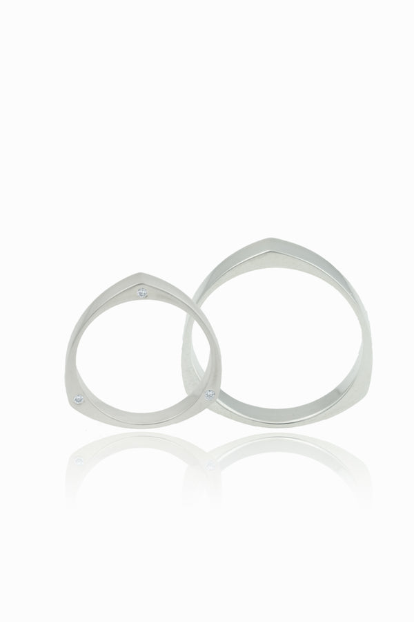Triangle wedding rings