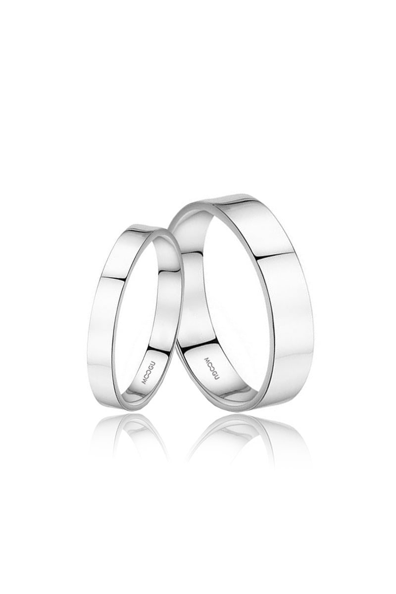 Platinum Flat Wedding Rings