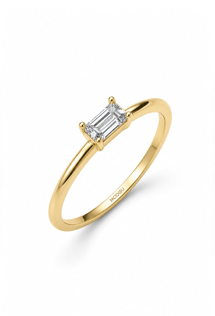 Emerald Line Engagement Ring