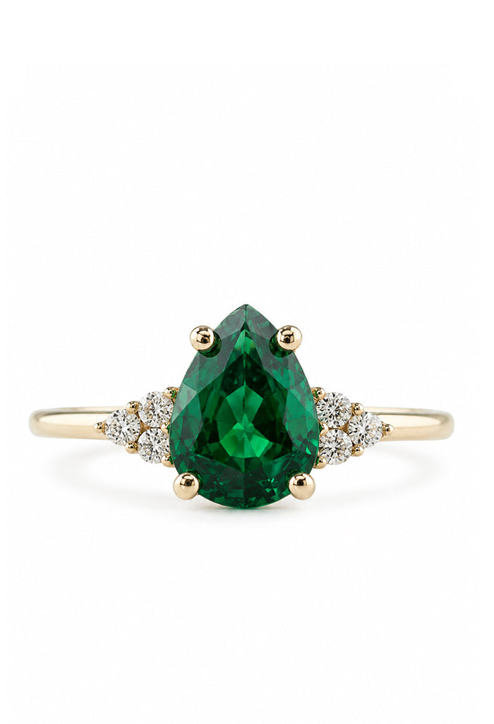 Emerald Pear Engagement Ring