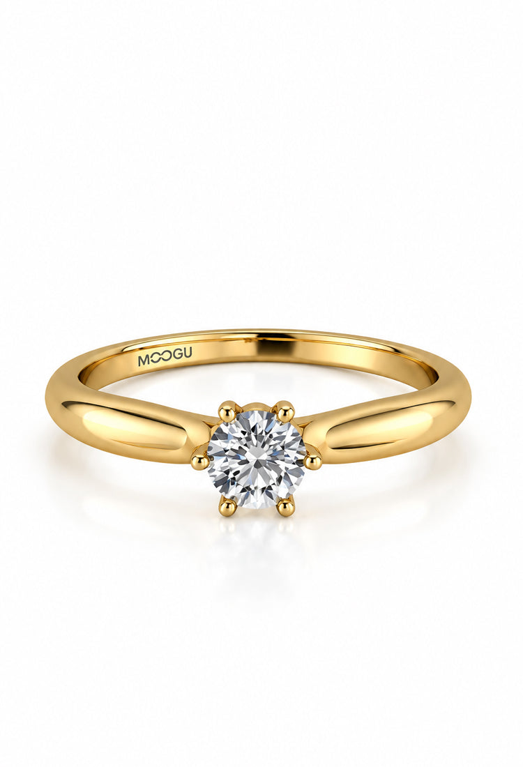 inel din aur si diamant natural