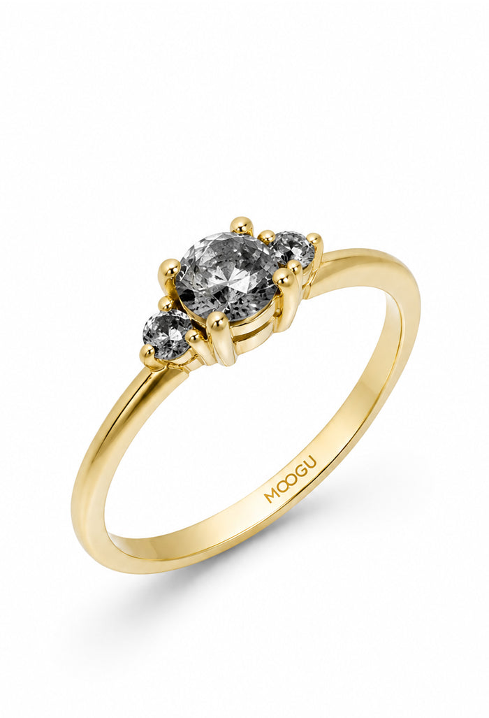 Salt and Pepper Engagement Ring