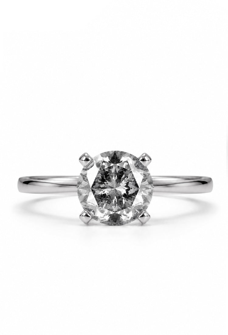 Simple Mist Salt & Pepper engagement ring