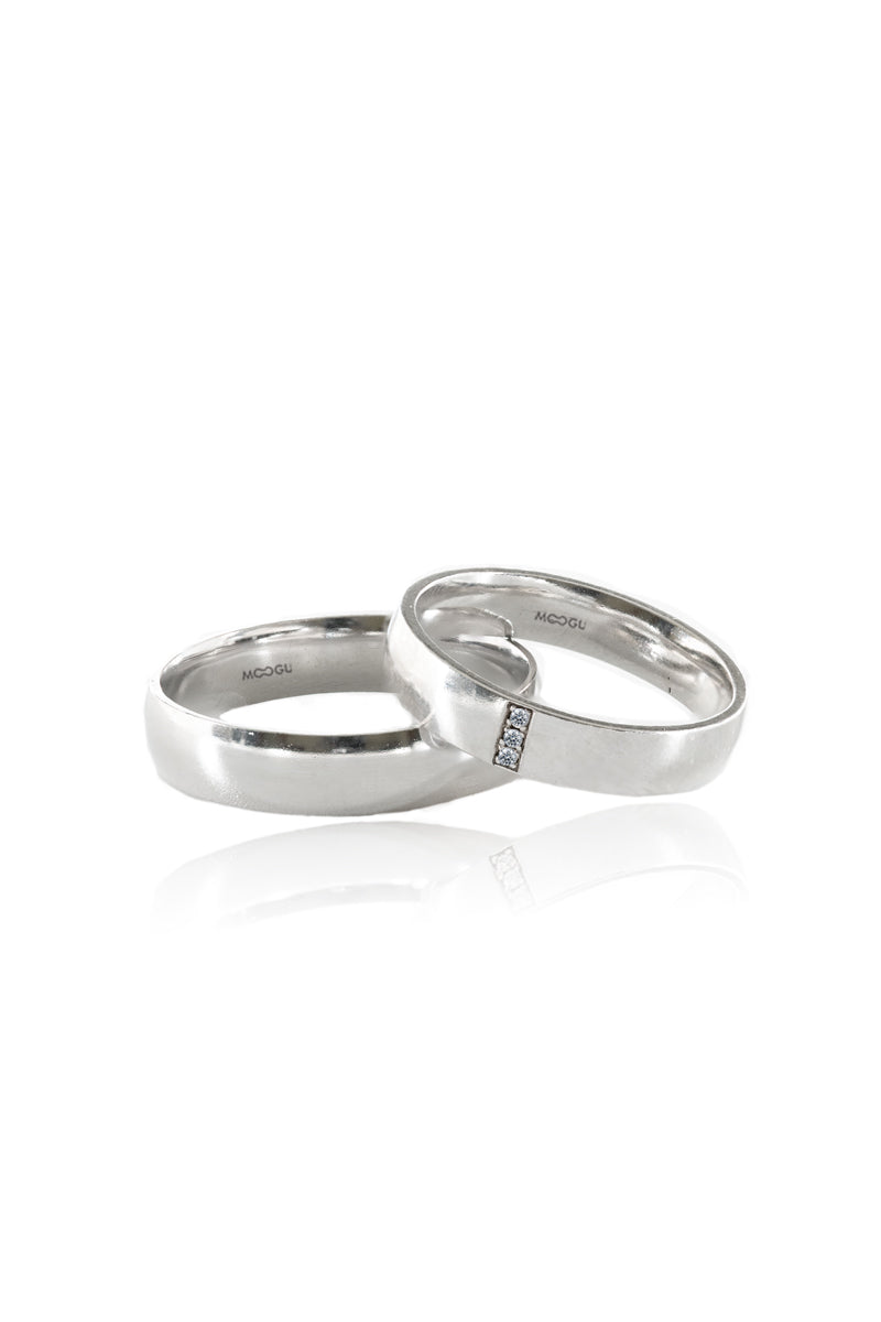 Vertical Diamond Row Wedding Bands