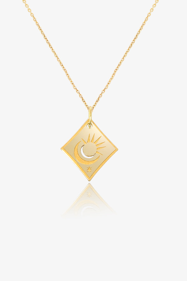 Gold Moon Card Necklace