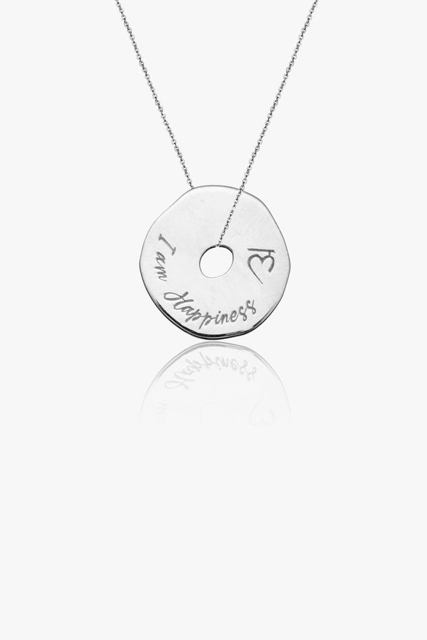  I Am Happiness Silver Necklace