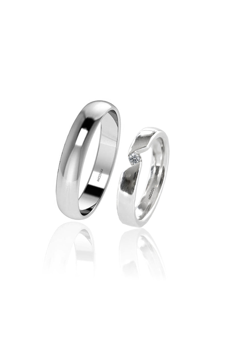 Round Brilliant Wedding Bands