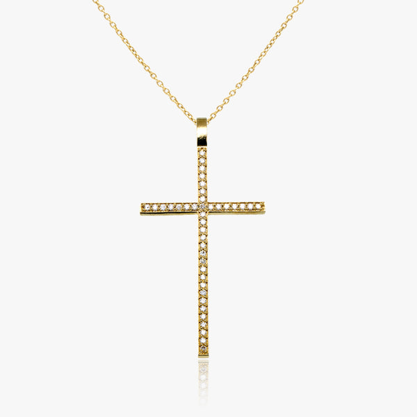 Diamonique cross necklace sale