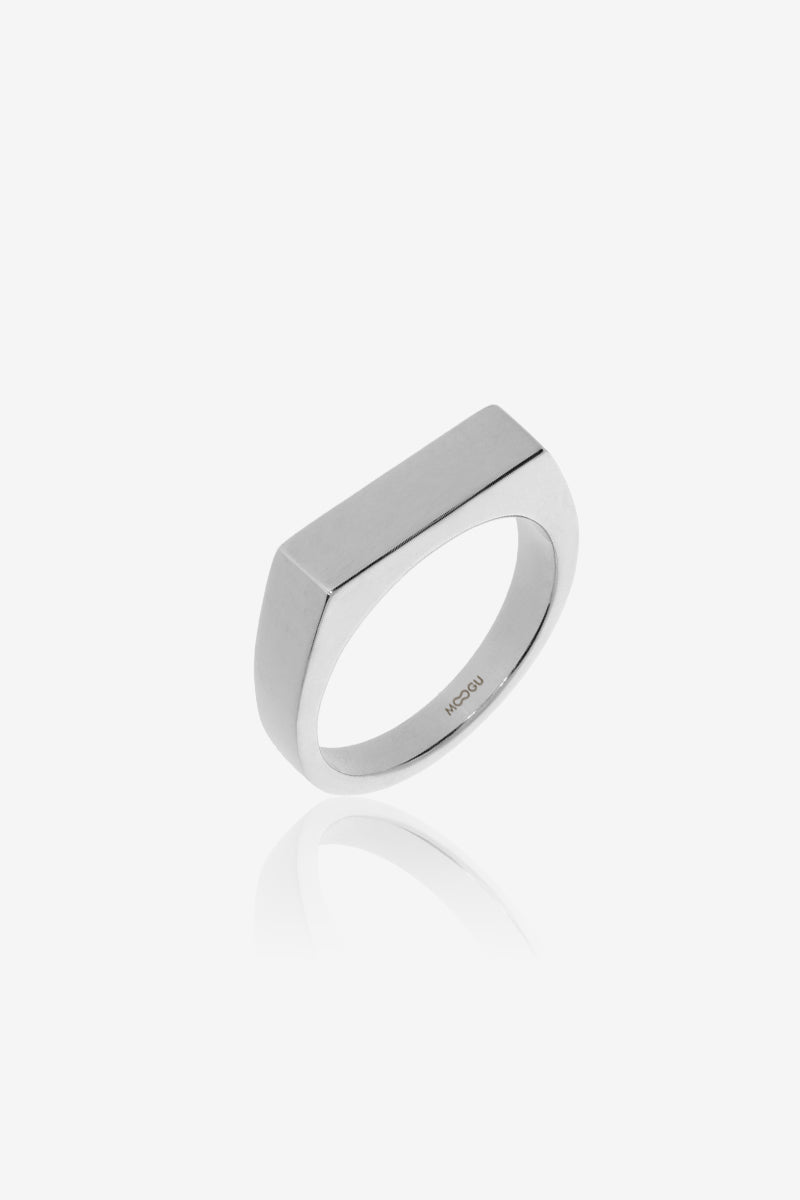 Baguette Signet Silver Ring